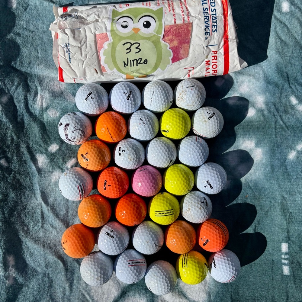 Lot of 3️⃣3️⃣ Nitro Used Golf Balls ⛳️